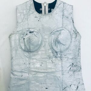 Vaquera White Leather Top and Chaps